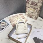 Dior Women CD Mini Lady Dior Bag Latte Cannage Lambskin - Bild 6