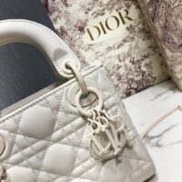 Dior Women CD Mini Lady Dior Bag Latte Cannage Lambskin (1)