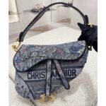 Dior Women CD Saddle Bag Denim Multicolor Dior Jardin Magique Embroidery - Image 5