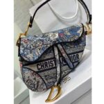 Dior Women CD Saddle Bag Denim Multicolor Dior Jardin Magique Embroidery - Image 7