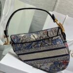 Dior Women CD Saddle Bag Denim Multicolor Dior Jardin Magique Embroidery - Image 9