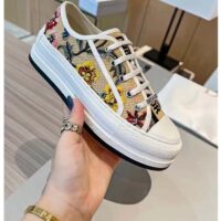 Dior Women Shoes CD Walk’N’Dior Sneaker Beige Multicolor Raffia Embroidered Petites Fleurs (5)