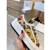 Dior Women Shoes CD Walk’N’Dior Sneaker Beige Multicolor Raffia Embroidered Petites Fleurs (5)