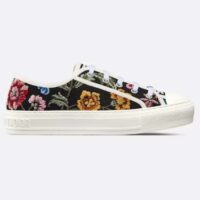 Dior Women Shoes CD Walk’N’Dior Sneaker Black Multicolor Cotton Embroidered Petites Fleurs (7)