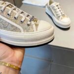 Dior Women Shoes CD Walk'N'Dior Sneaker White Cotton Embroidered Jardin D'Hiver Motif - Imagen 7