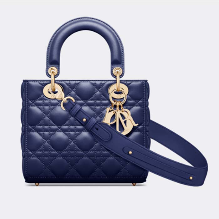 Dior Women Small Lady Dior My Abcdior Bag Royal Blue Cannage Lambskin (1)