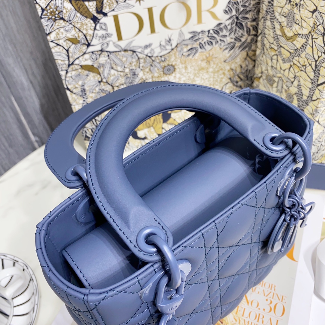 Dior Women Small Lady Dior My Abcdior Bag Royal Blue Cannage Lambskin (8)