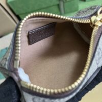 Gucci GG Unisex Coin Purse Double G Strawberry Beige Ebony GG Supreme Canvas (1)
