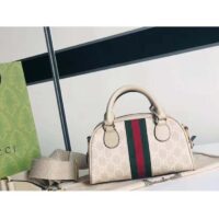 Gucci GG Unisex Ophidia Mini GG Top Handle Bag Beige White Supreme Canvas (6)