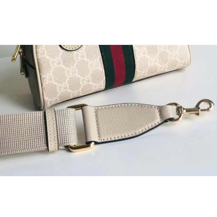 Gucci GG Unisex Ophidia Mini GG Top Handle Bag Beige White Supreme Canvas (8)