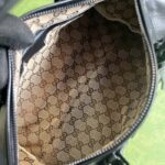 Gucci GG Unisex Small Duffle Bag Tonal Double G Black Leather - Imagen 10