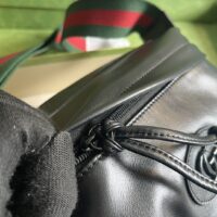Gucci GG Women Shoulder Bag Tonal Double G Black Leather (2)