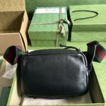 Gucci GG Unisex Shoulder Bag Tonal Double G Black Leather – Image 3