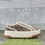 Gucci GG Women's GG Sneaker Beige Ebony Original GG Canvas Flat 5 Cm Heel - Image 3