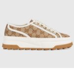 Gucci GG Women's GG Sneaker Beige Ebony Original GG Canvas Flat 5 Cm Heel