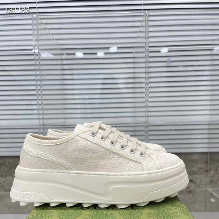 Gucci GG Women’s GG Sneaker White Original Canvas Flat 5 Cm Heel (3)