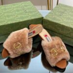 Gucci GG Women's Mid-Heel Slide Sandal Brown Fabric Horsebit 5.6 Cm Heel - Image 7