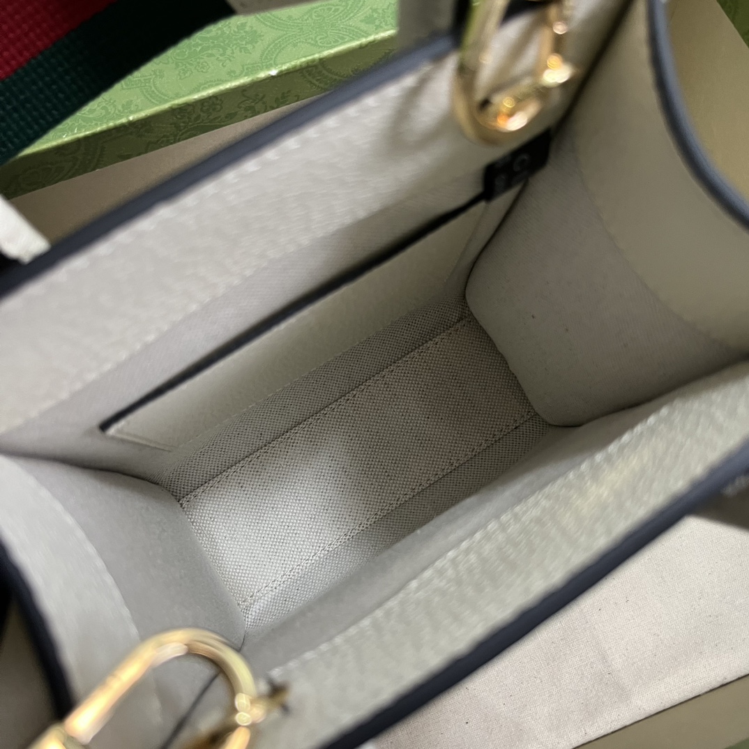 Gucci Unisex Animal Print Mini Tote Bag Beige Ebony GG Supreme Canvas (12)