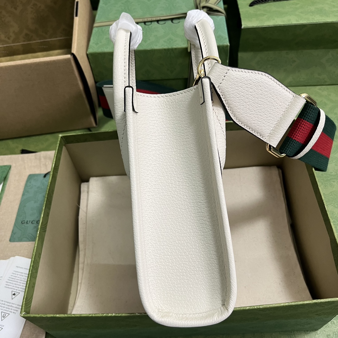 Gucci Unisex Animal Print Mini Tote Bag Beige Ebony GG Supreme Canvas (15)