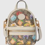 Borsa multifunzione unisex Gucci con stampa animalier in tela GG Supreme beige ebano