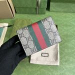 Gucci Unisex Animals Print Card Case Wallet Beige Ebony GG Supreme Canvas - immagine 5