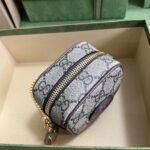 Gucci Unisex Coin Purse Double G Strawberry Beige Ebony GG Supreme Canvas - Image 5