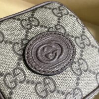 Gucci Unisex Coin Purse Double G Strawberry Beige Ebony GG Supreme Canvas (1)
