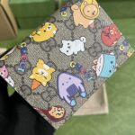 Gucci Unisex GG Animals Print Card Case Wallet Beige Ebony GG Supreme Canvas - immagine 2