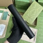 Gucci Unisex GG Blondie Zip Around Wallet Black Leather Round Interlocking G - Imagen 5