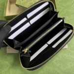 Gucci Unisex GG Blondie Zip Around Wallet Black Leather Round Interlocking G - Imagen 7