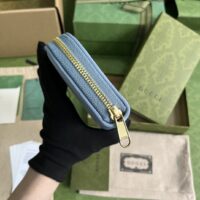Gucci Unisex GG Blondie Zip Around Wallet Light Blue Leather Round Interlocking G (1)