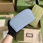 Gucci Unisex GG Blondie Zip Around Wallet Light Blue Leather Round Interlocking G - Bild 3