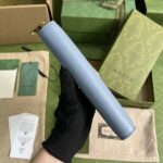 Gucci Unisex GG Blondie Zip Around Wallet Light Blue Leather Round Interlocking G - Bild 6