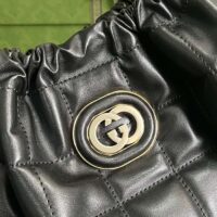 Gucci Unisex GG Deco Medium Tote Bag Black Quilted Leather Interlocking G (1)