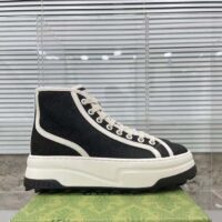 Gucci Unisex GG High Top Sneaker Black Original GG Canvas Flat Interlocking G (2)