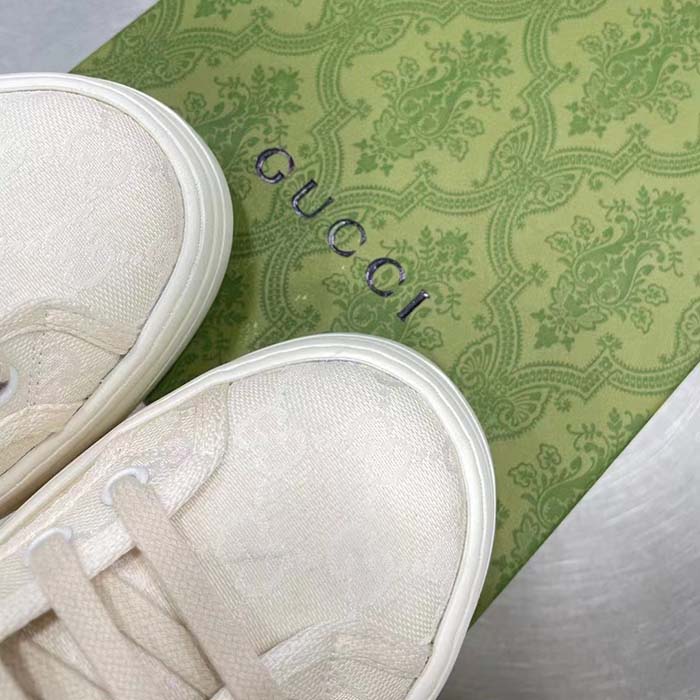 Gucci Unisex GG High Top Sneaker White Original GG Canvas Flat Interlocking G (5)