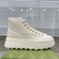 Gucci Unisex GG High Top Sneaker White Original GG Canvas Flat Interlocking G (6)