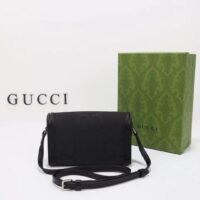 Gucci Unisex GG Horsebit 1955 Jumbo GG Mini Bag Black Canvas (1)