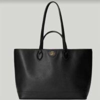Gucci Unisex GG Ophidia Medium Tote Bag Black Leather Double G (2)
