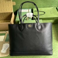 Gucci Unisex GG Ophidia Medium Tote Bag Black Leather Double G (2)