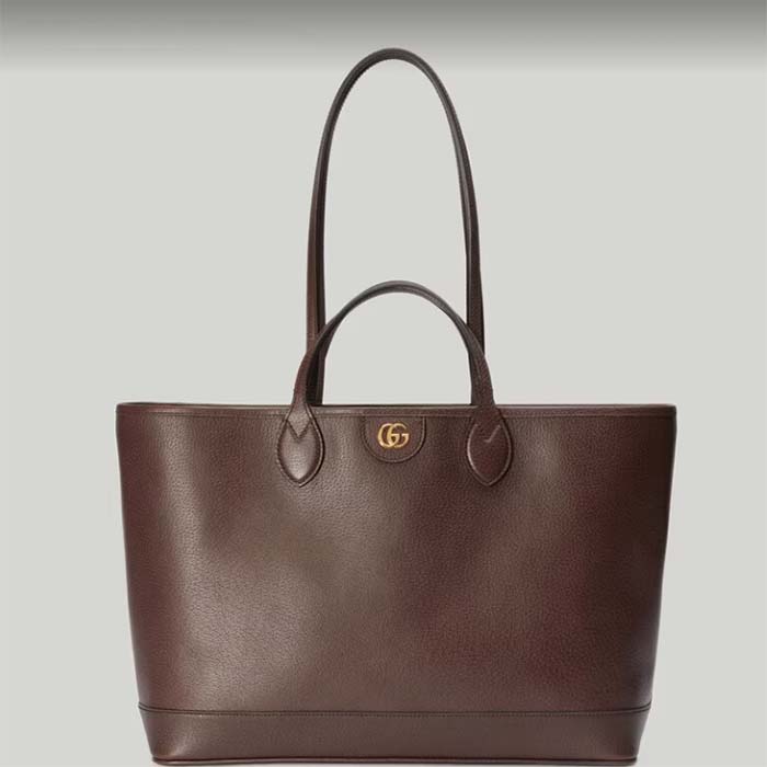 Gucci Unisex GG Ophidia Medium Tote Bag Brown Leather Double G (3)