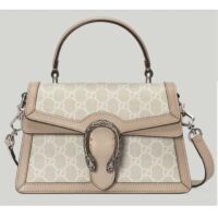 Gucci Unisex GG Small Dionysus Top Handle Bag Beige White Supreme Canvas