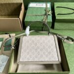 Gucci Unisex GG Small Dionysus Top Handle Bag Beige White Supreme Canvas – Bild 3