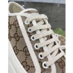 Gucci Unisex GG Sneaker Beige Ebony Original Canvas Flat Interlocking G 5 Cm Heel - immagine 8