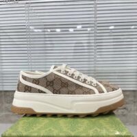 Gucci Unisex GG Sneaker Beige Ebony Original Canvas Flat Interlocking G 5 Cm Heel (3)