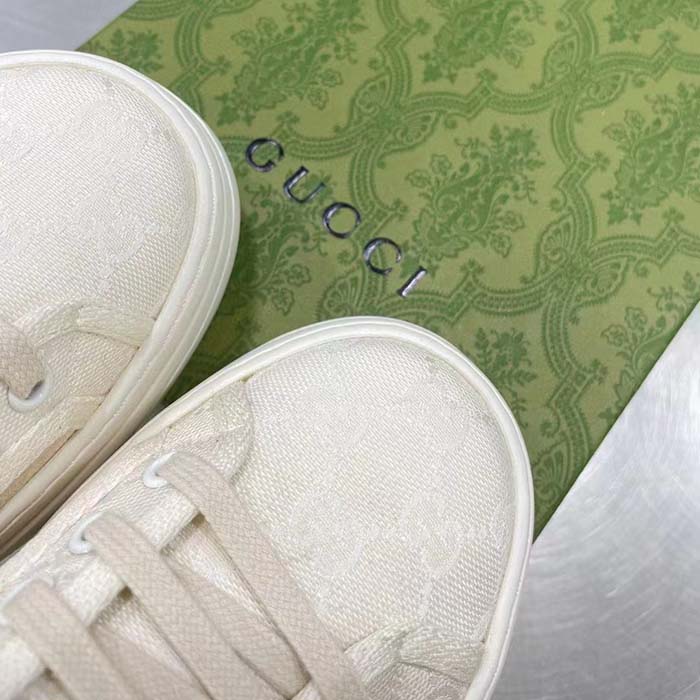 Gucci Unisex GG Sneaker White Original GG Canvas Flat Interlocking G 5 Cm Heel (4)