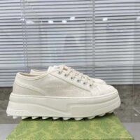 Gucci Unisex GG Sneaker White Original GG Canvas Flat Interlocking G 5 Cm Heel (10)