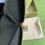 Gucci Unisex GG Zip Around Wallet Bamboo Black Leather Double G - immagine 10