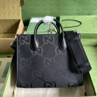 Gucci Unisex Jumbo GG Tote Bag Black Jumbo GG Canvas Hook Closure (1)