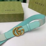 Gucci Unisex Marmont Jumbo GG Belt Beige Mint Canvas Double G - Image 3